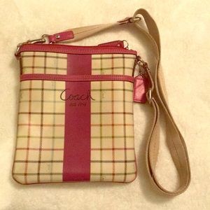 Coach checkered sling bag